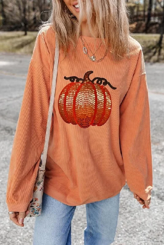 Halloween Graphic Textured Sweatshirt