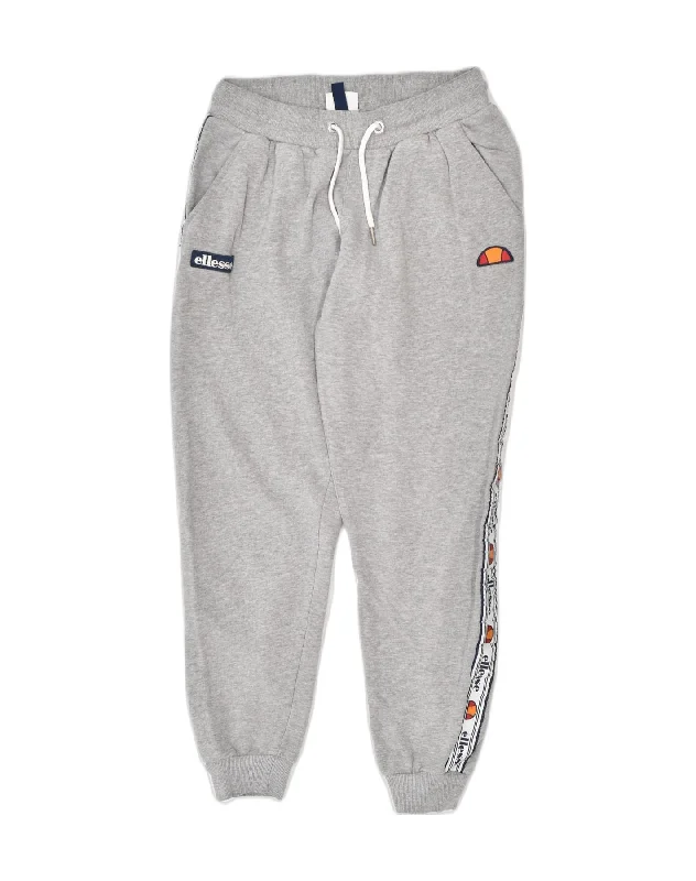 ELLESSE Womens Graphic Tracksuit Trousers Joggers UK 8 Small  Grey Cotton