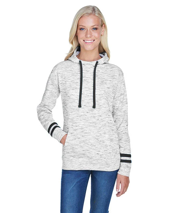 JA8674 - J America Ladies Melange Scuba Neck Sweatshirt