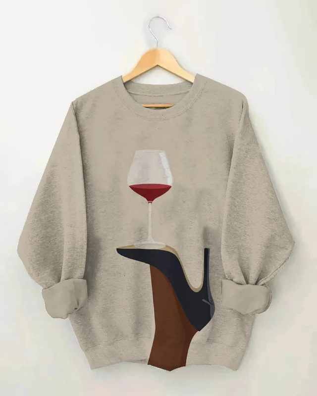 Wine On Heels Crewneck Sweatshirt