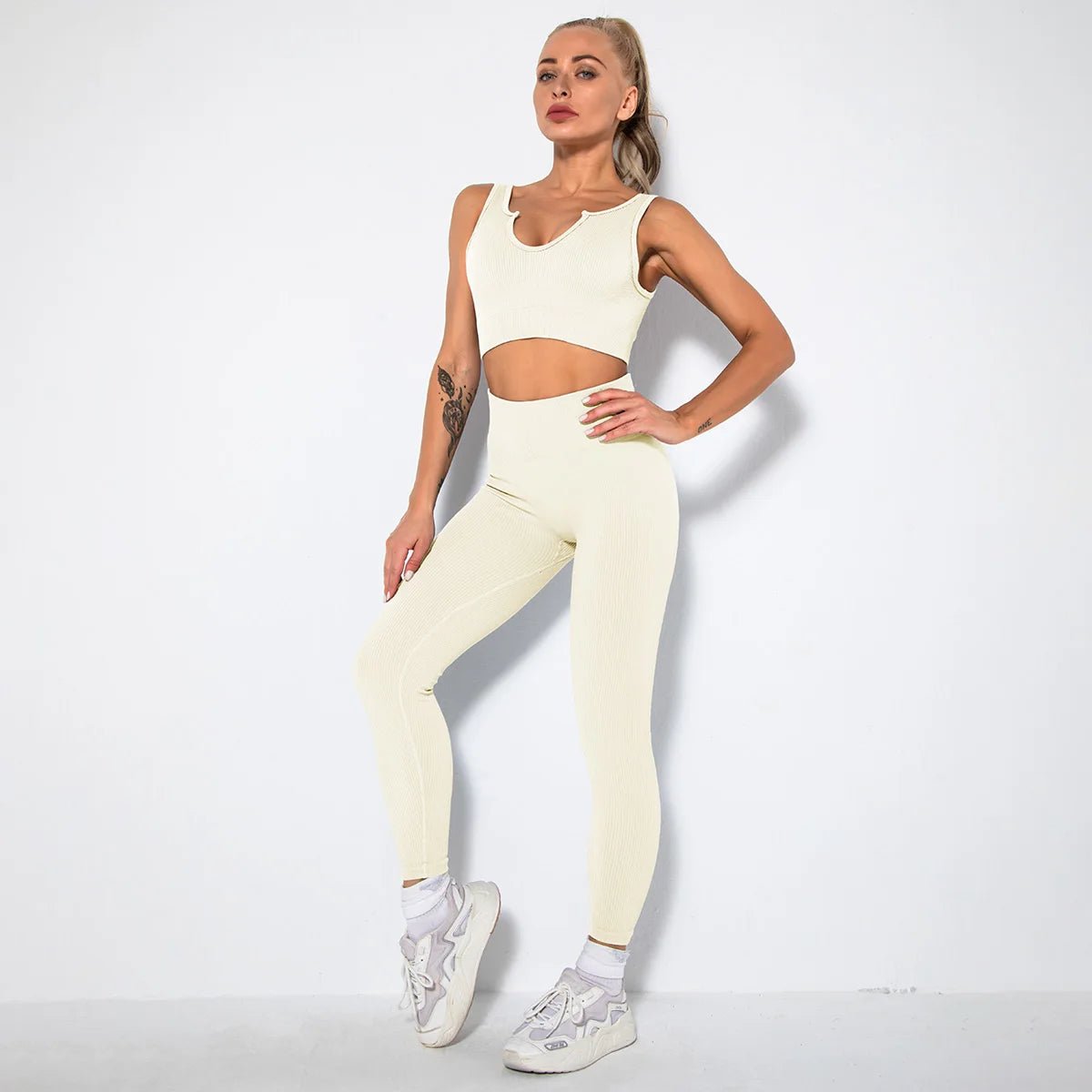 v-bra+Leggings-white