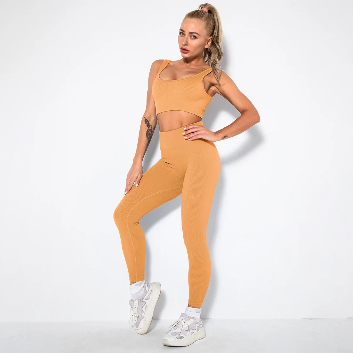 u-bra+Leggings-Light Coffee