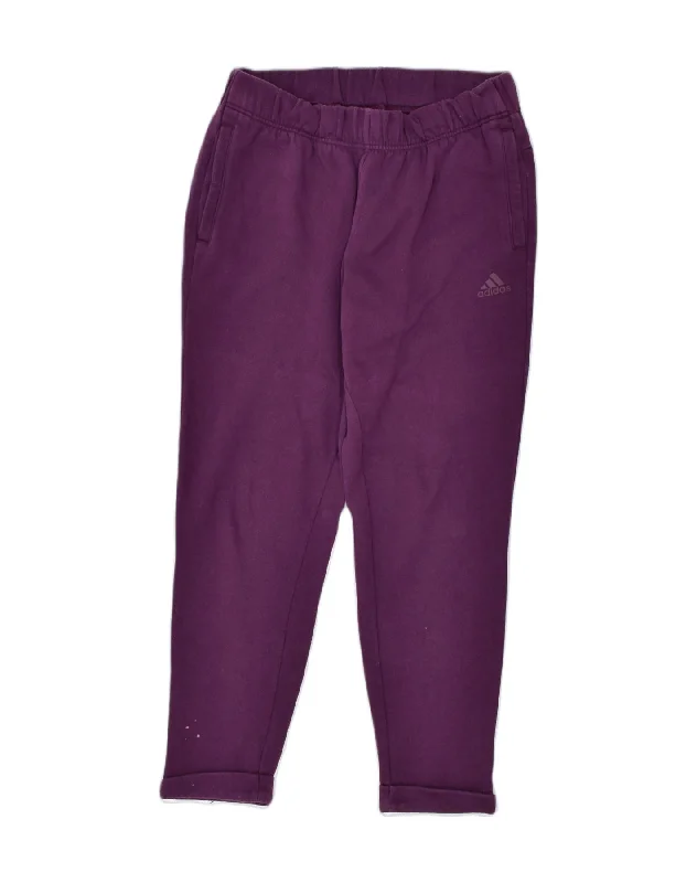 ADIDAS Womens Tracksuit Trousers UK 10 Small Purple Cotton