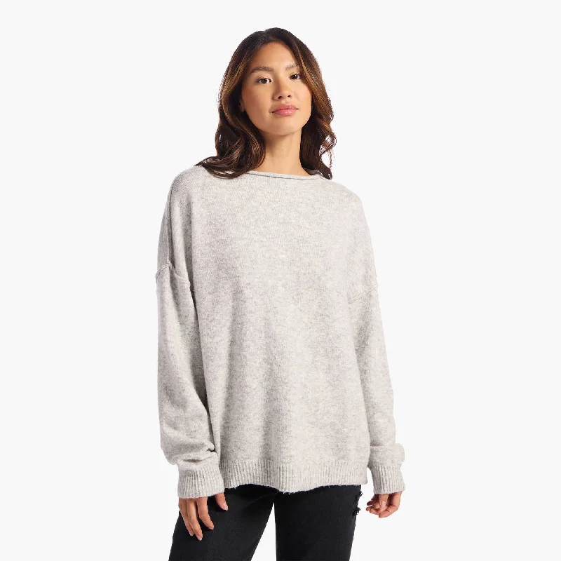 Cozy Knit Mock Neck Sweater | Heather Grey