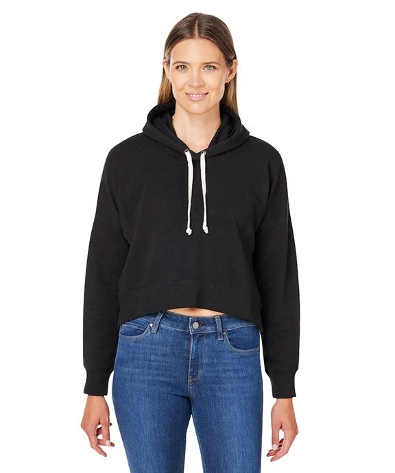 8853JA - J America Ladies Triblend Cropped Hooded Sweatshirt