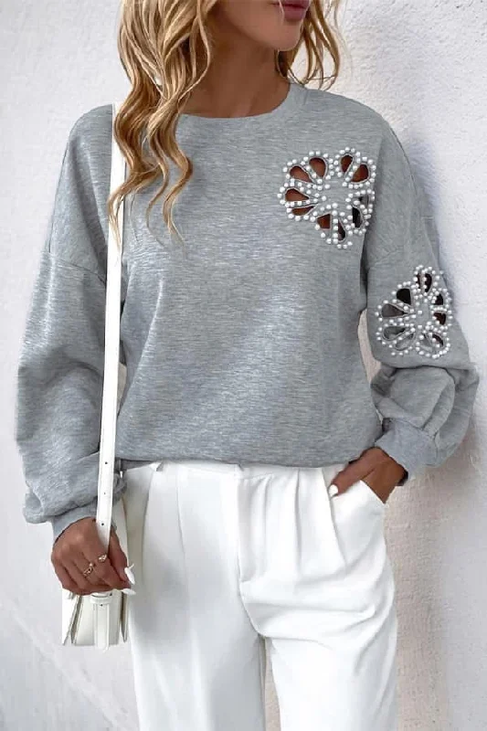 Hollowed Rivet Grey Sweatshirt