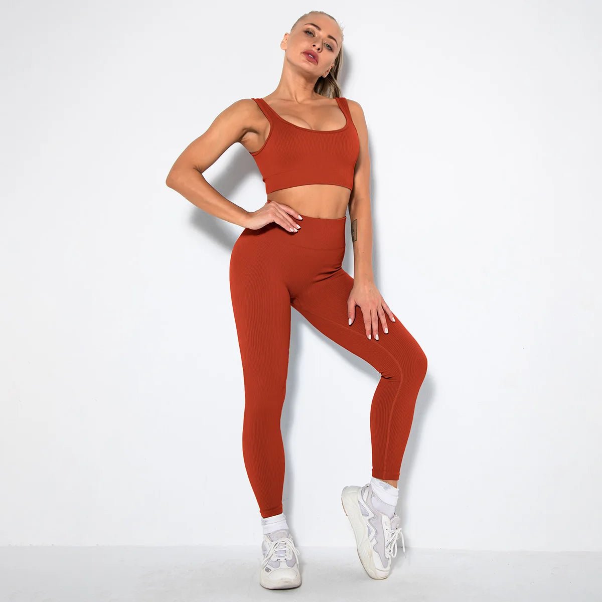 u-bra+Leggings-Brick Red