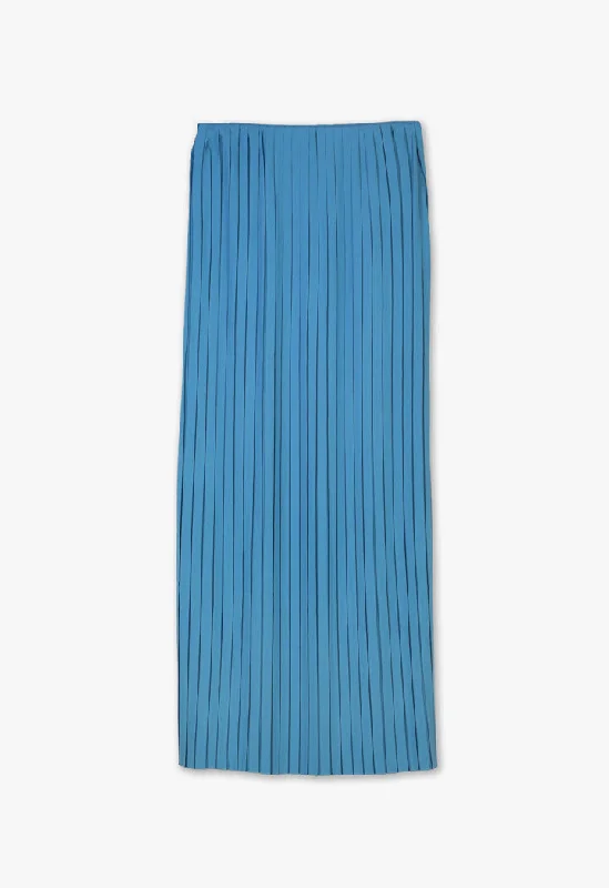 Accordian Pleated Solid Maxi Skirt