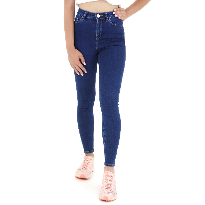 Women's Skinny High Waist Jeans,Navy