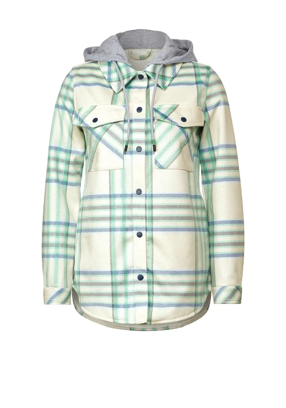 Cecil Karo Check Overshirt Jacket, Celery Green