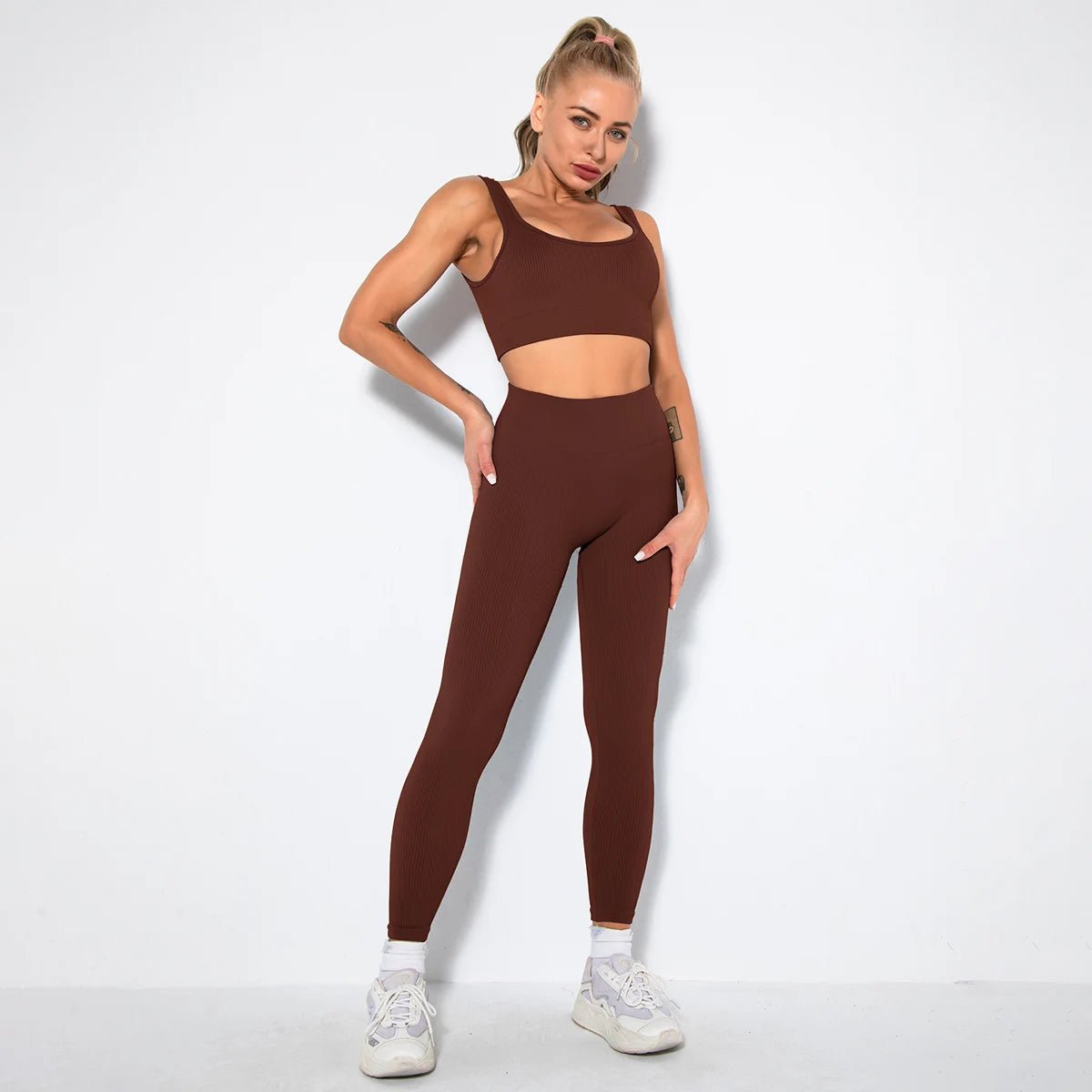 u-bra+Leggings-Dark Coffee