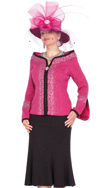 Elite Champagne Church Suit 5963C-Fuchsia