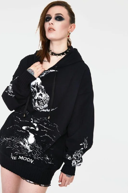 Skull Moon Oversized Hoodie