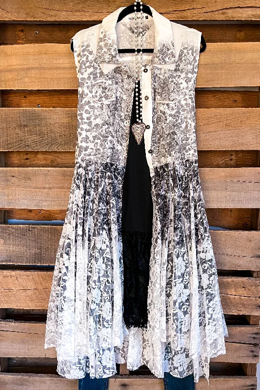 AHB EXCLUSIVE: Wide Awake Long Vest - Ivory/Leopard Rose