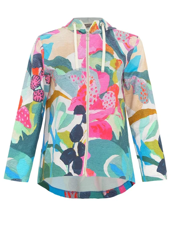 Dolcezza Rumba Print Drawstring Jacket, Multi