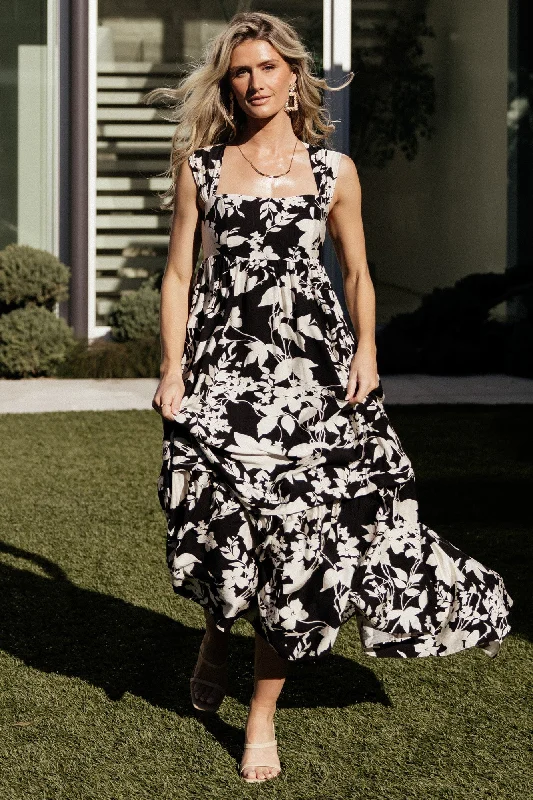 Aita Maxi Dress | Black + Ivory Floral