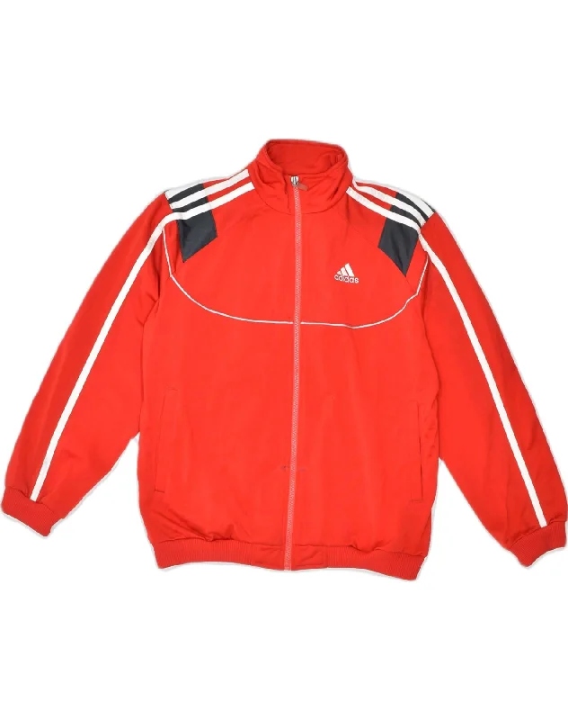 ADIDAS Womens Tracksuit Top Jacket UK 30/32 XS Red Polyester