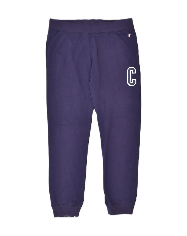 CHAMPION Womens Tracksuit Trousers Joggers UK 18 XL Navy Blue Cotton