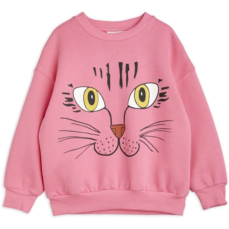 Mini Rodini Cat Face Sp Sweatshirt Pink