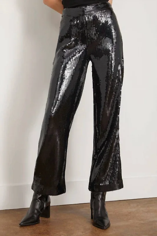 Agneta Trouser In Black Sequin