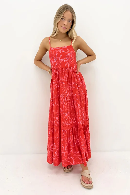 Boyd Midi Dress Watermelon Hollaway