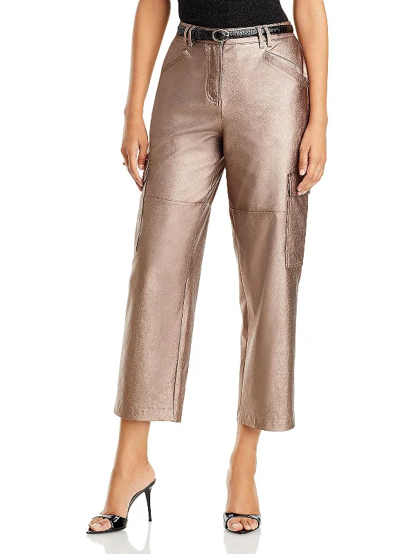 Diana Womens High Rise Cropped Cargo Pants