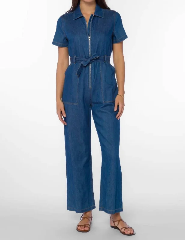 Dutch Denim Jumpsuit In Atlantic Blue