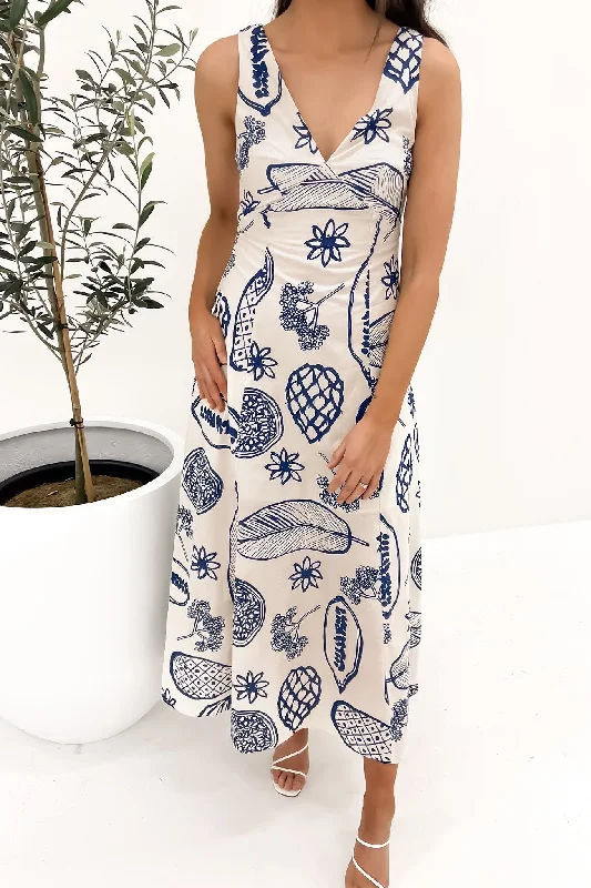 Eisley Maxi Dress Cream Navy