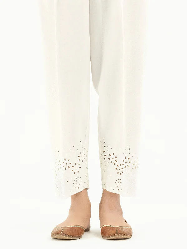 Embroidered Cambric Trousers(Pret)