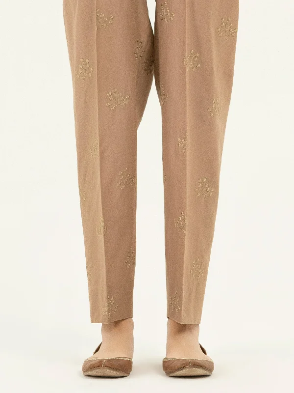 Embroidered Cambric Trousers(Pret)