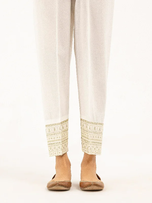 Embroidered Cambric Trousers(Pret)