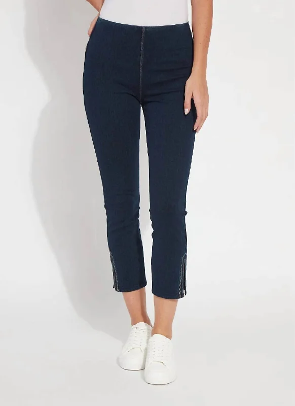 Poppy Embroidered Crop Denim In Indigo