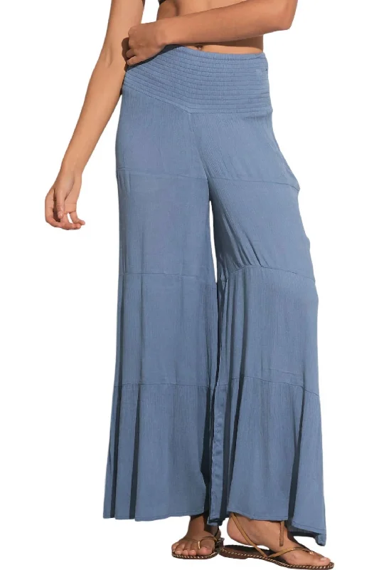 Rome Wide Leg Pants In Deep Blue