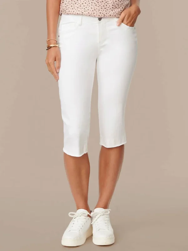 Skimmer Capri Pants In Optic White