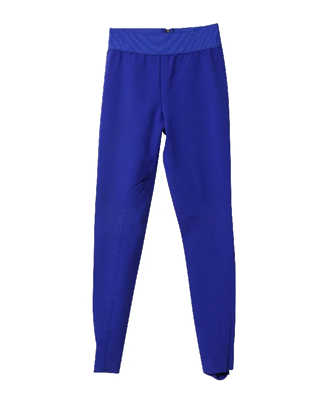 Stella McCartney High Waisted Stretch Skinny Pants in Blue Cotton