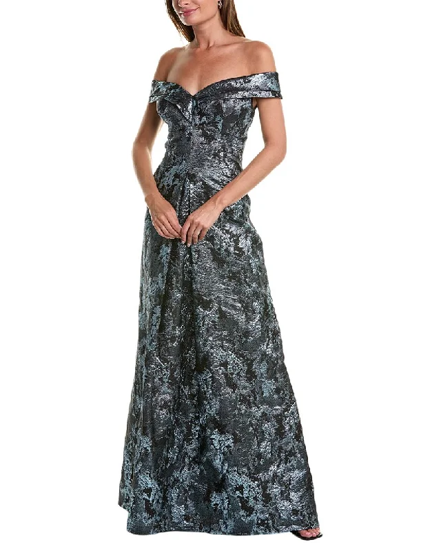 Teri Jon by Rickie Freeman Metallic Gown