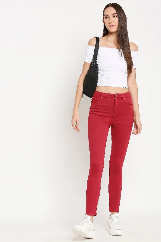 Vienna Teracotta Highwaist Skinny Jeans