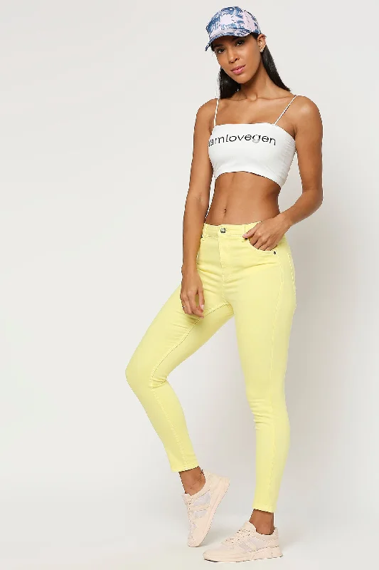 Women's High-Waist Lime Skinny Jeans